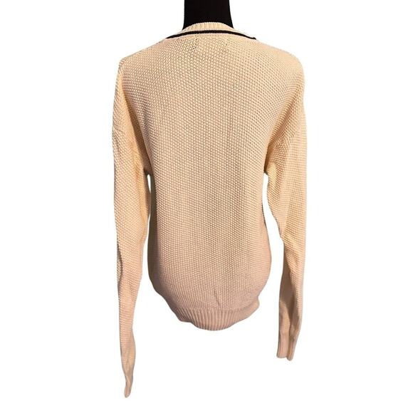 Vintage Eddie Bauer Cream Knit Sweater – Classic Crewneck Pullover – Size M - Picture 2 of 7